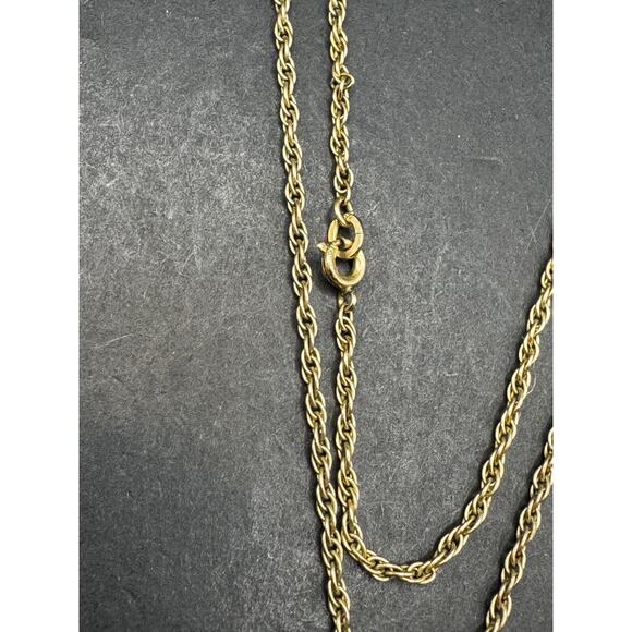 SOLID 14k Yellow Gold Filled Floating Opal Chip Pendant w/ 1/20 12K Necklace - Picture 6 of 16